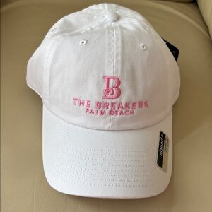 NWT ahead Adult Baseball Cap w/ Pink Embroidered The Breakers Palm Beach Logo